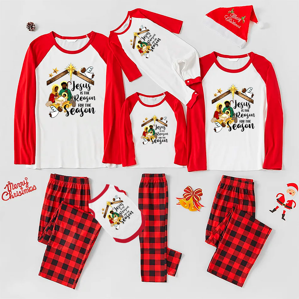 African American Family Christmas Pajama Sets Plaid