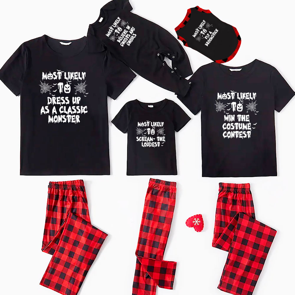 Funny Sayings Halloween Family Matching Pajamas Short Sleeves Funny Sayings Halloween Family Matching Pajamas Short Sleeves