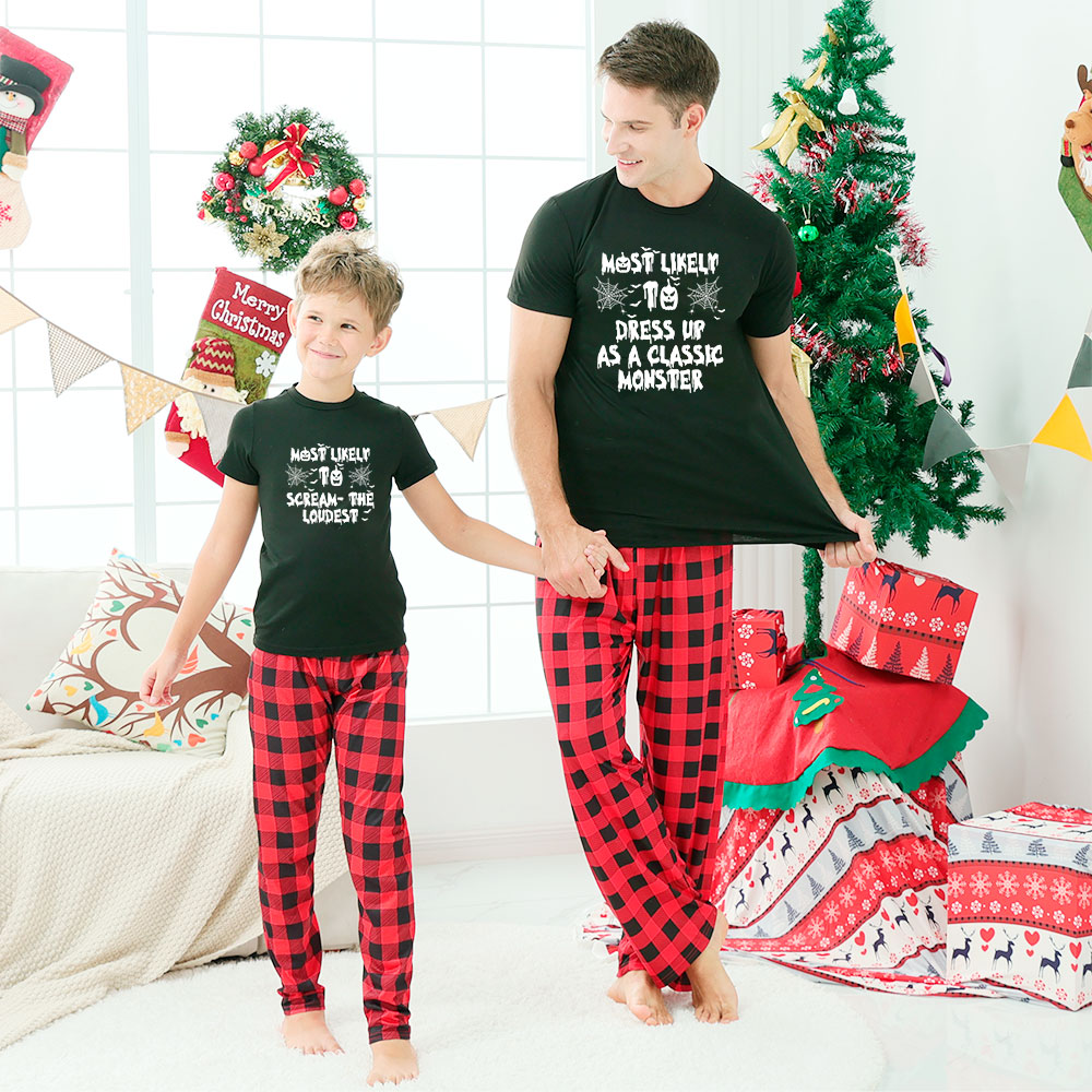 Funny Sayings Halloween Family Matching Pajamas Short Sleeves Funny Sayings Halloween Family Matching Pajamas Short Sleeves