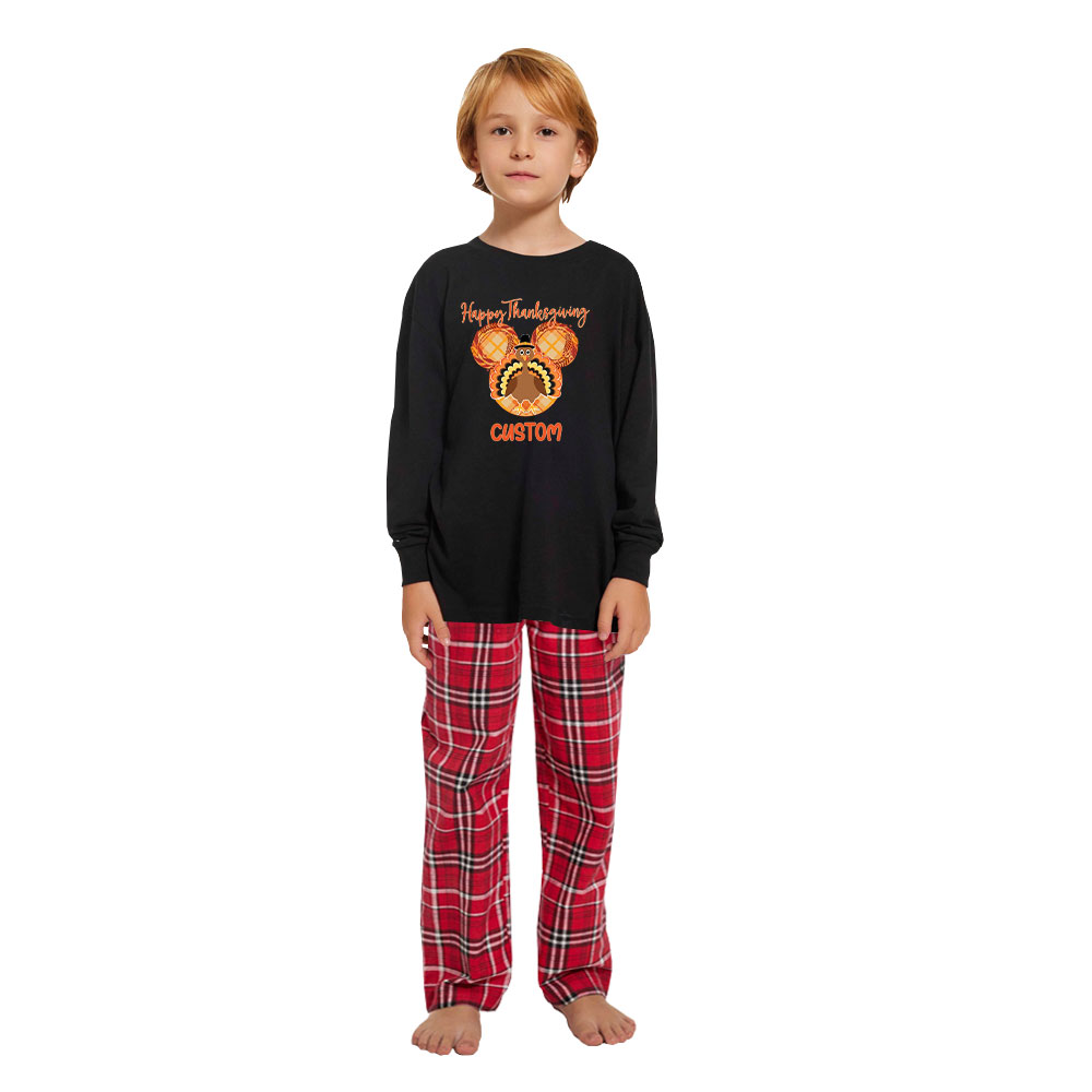 Customizable Turkey Matching Thanksgiving Pajamas Cotton Customizable Turkey Matching Thanksgiving Pajamas Cotton