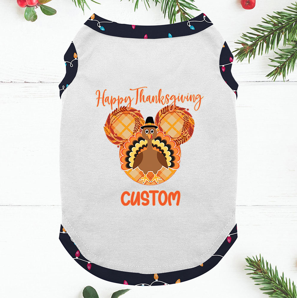 Customized Brown Turkey Matching Thanksgiving PJ Sets Short Sleeves