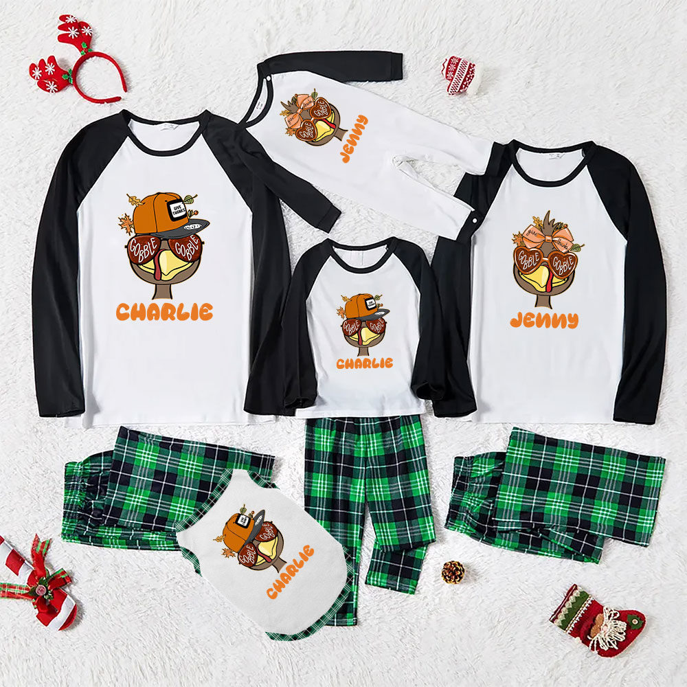 Personalized Turkey Family Thanksgiving Pajamas Plus Size Personalized Turkey Family Thanksgiving Pajamas Plus Size