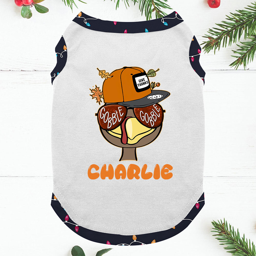 Custom Funny Gobble Turkey Thanksgiving Jammies Short Sleeves
