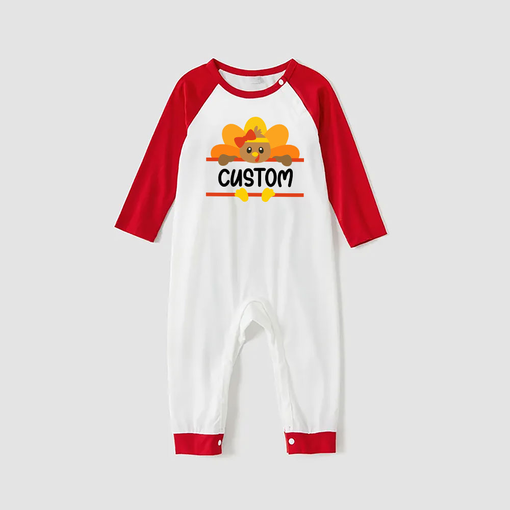 Personalized Thanksgiving Family Pjs Turkey With Bow Or Hat Personalized Thanksgiving Family Pjs Turkey With Bow Or Hat