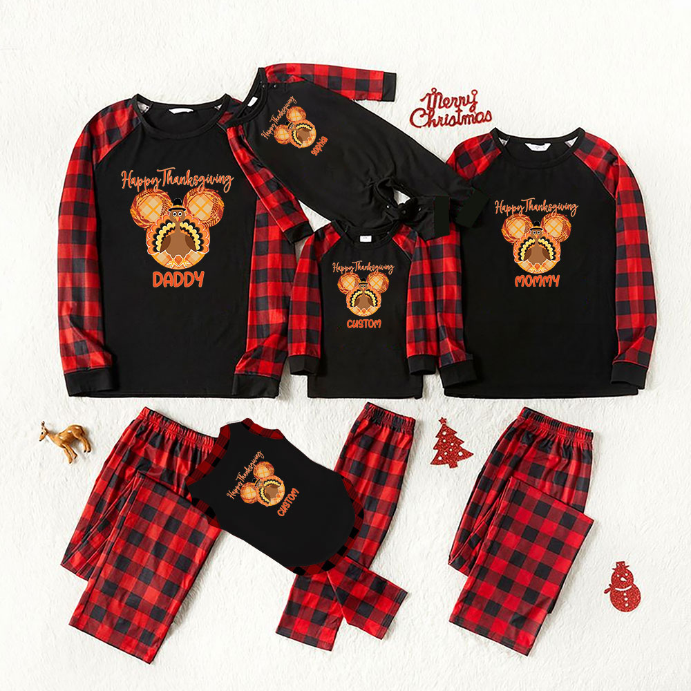 Personalized Brown Turkey Thanksgiving Family Pajama Sets Personalized Brown Turkey Thanksgiving Family Pajama Sets