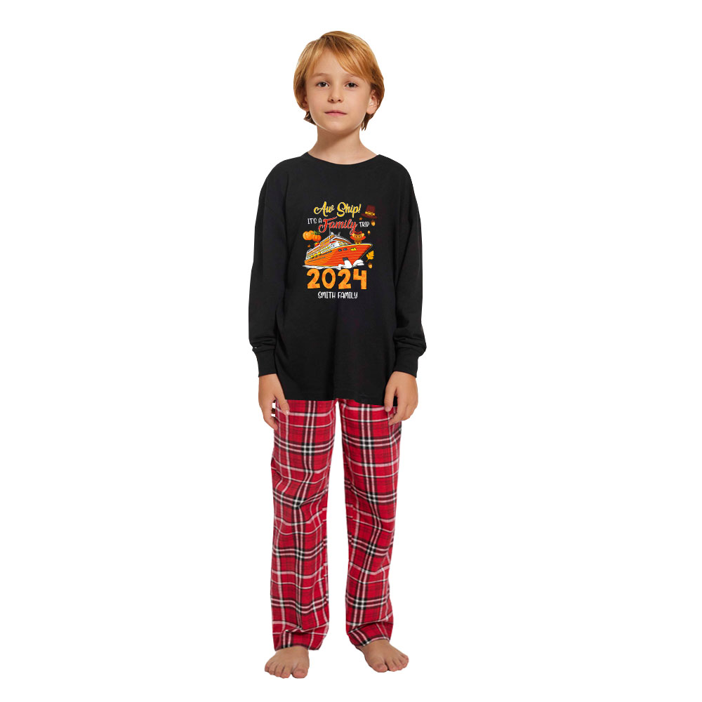 Custom Thanksgiving Theme Matching Pajamas For Family Trip Cotton Custom Thanksgiving Theme Matching Pajamas For Family Trip Cotton