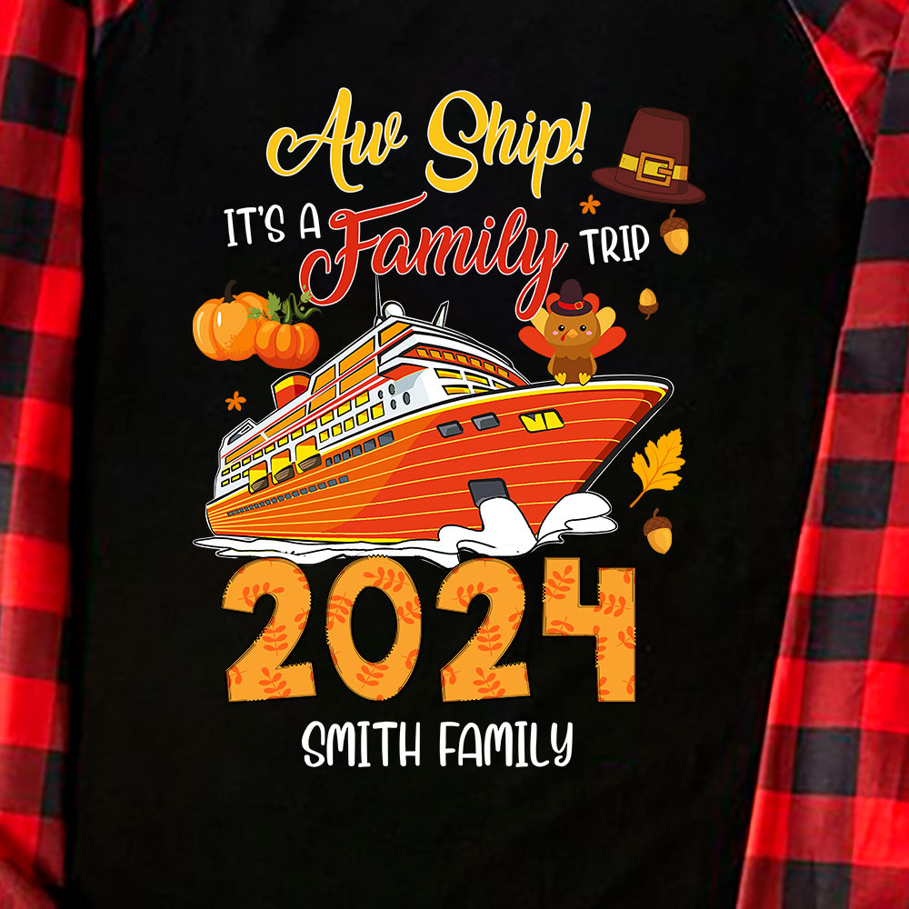 Unique Customized Family Trip Thanksgiving Matching Pjs 2024 Unique Customized Family Trip Thanksgiving Matching Pjs 2024