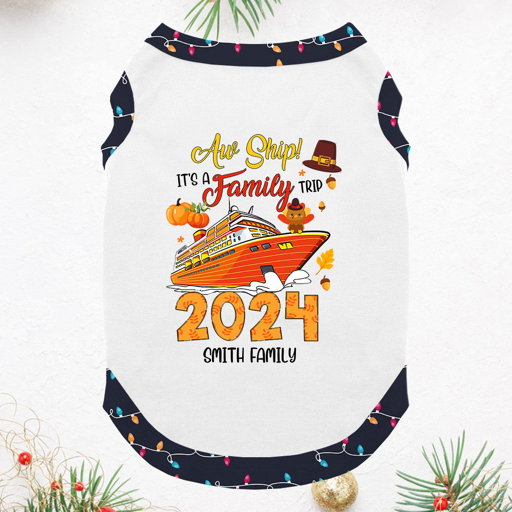 Customized Family Trip Thanksgiving Pjs Short Sleeves 2024 Customized Family Trip Thanksgiving Pjs Short Sleeves 2024