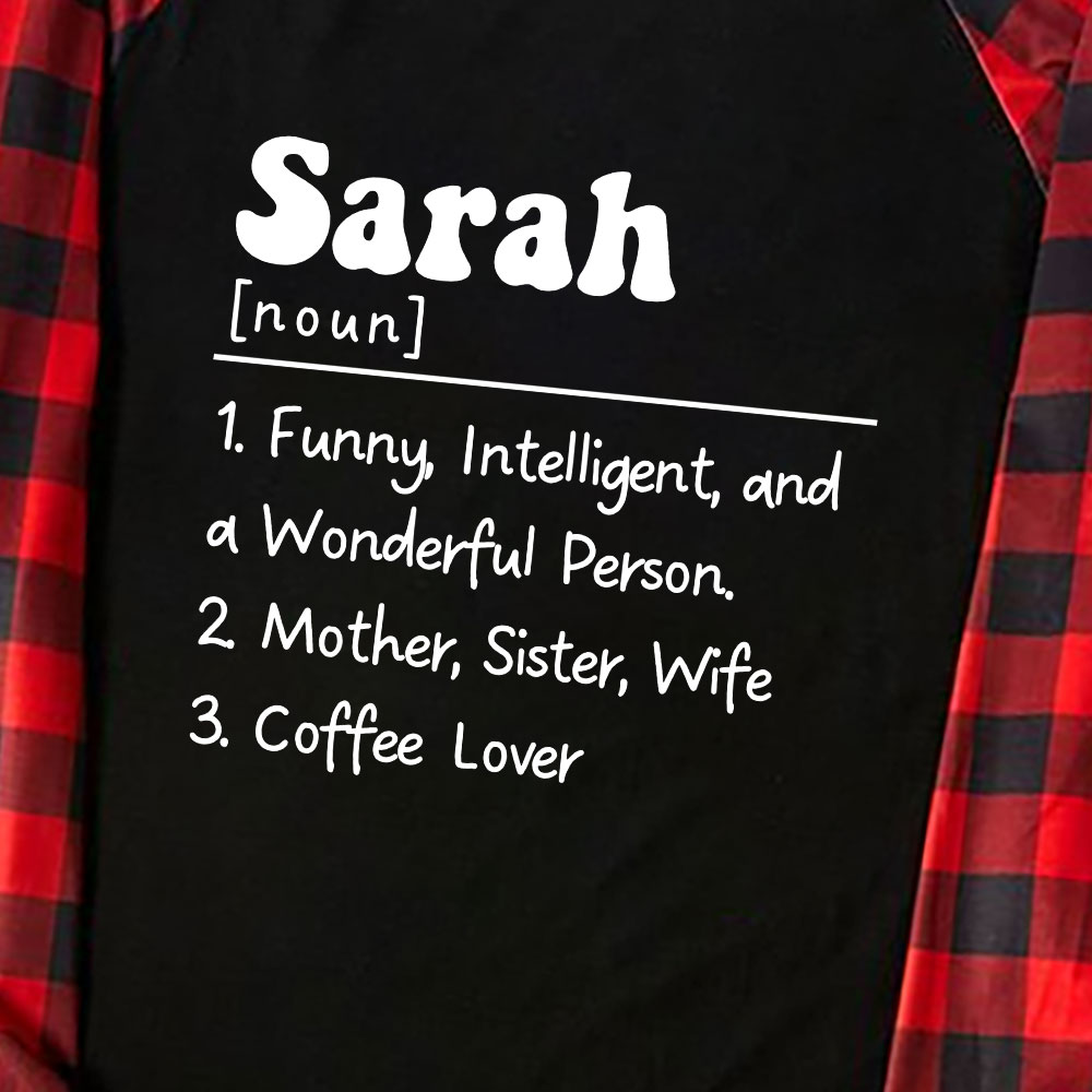 Customizable Family Christmas PJ Sets With Name Black Red Plaid Customizable Family Christmas PJ Sets With Name Black Red Plaid
