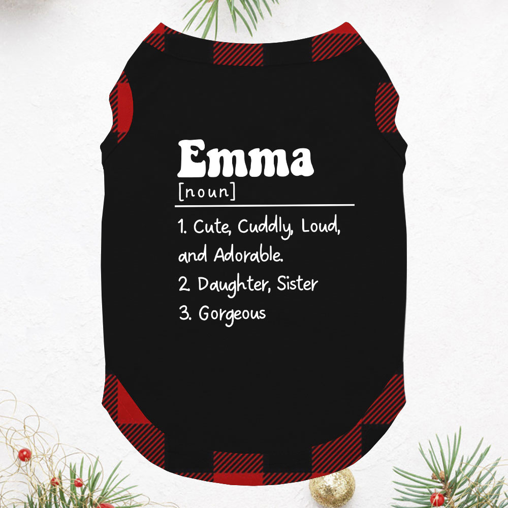 Customizable Family Christmas PJ Sets With Name Black Red Plaid Customizable Family Christmas PJ Sets With Name Black Red Plaid