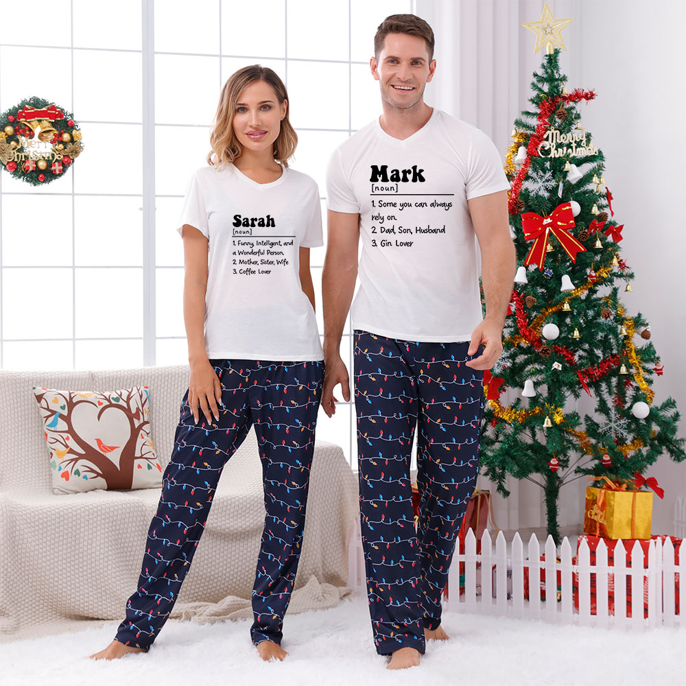 Short Sleeve Matching Xmas Pjs Custom Name And Personalities Short Sleeve Matching Xmas Pjs Custom Name And Personalities