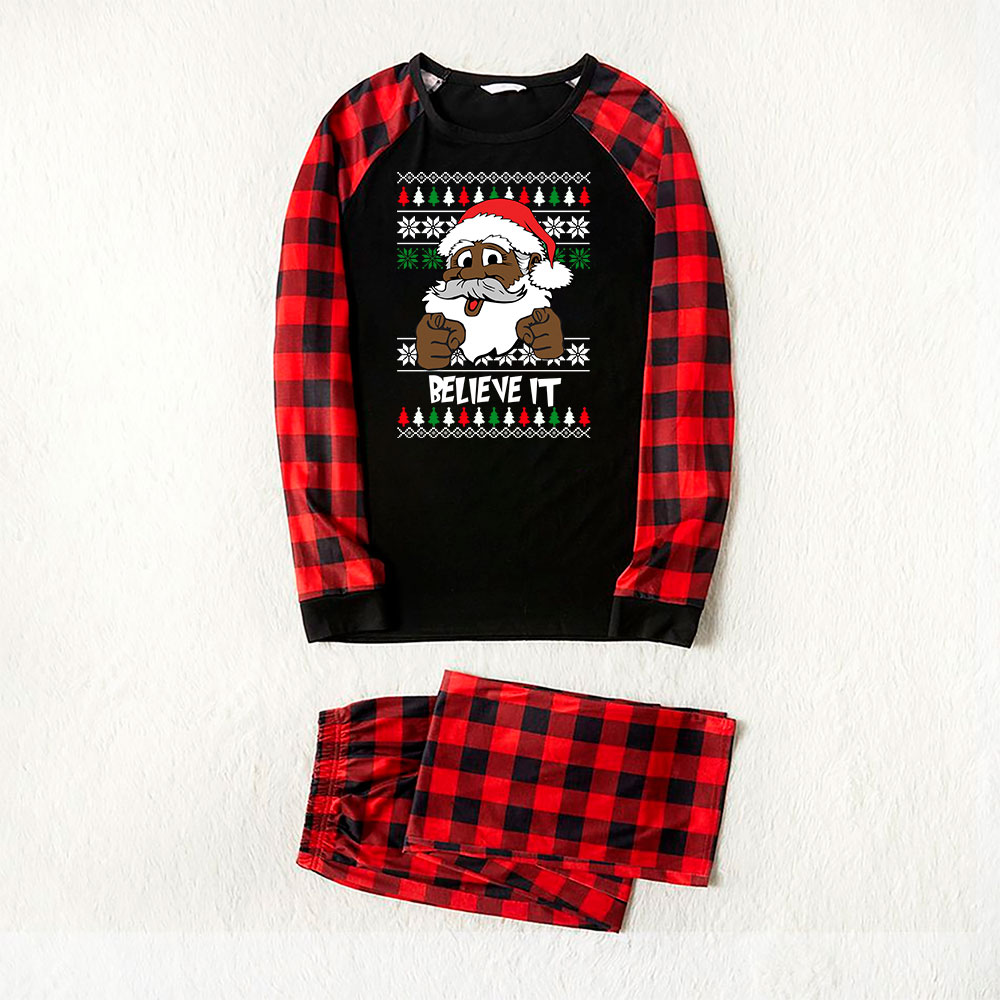 Plus Size Black Santa Claus Christmas Pajamas Family Plus Size Black Santa Claus Christmas Pajamas Family