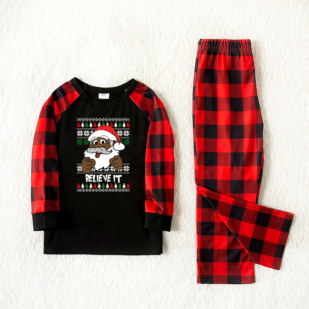 Plus Size Black Santa Claus Christmas Pajamas Family Plus Size Black Santa Claus Christmas Pajamas Family