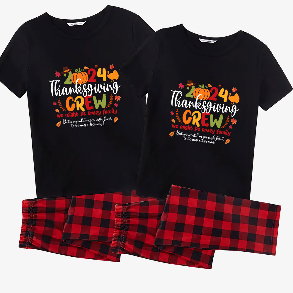 2024 Thanksgiving Day Pajamas For Family Buffalo Plaid Short Sleeves 2024 Thanksgiving Day Pajamas For Family Buffalo Plaid Short Sleeves