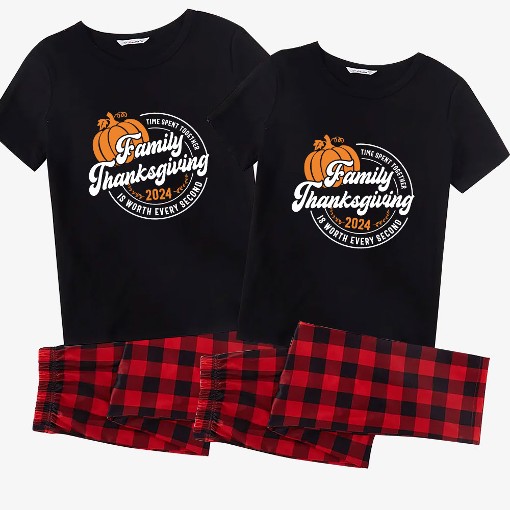 Pumpkin Thanksgiving Family Pajama Sets 2024 Short Sleeves Pumpkin Thanksgiving Family Pajama Sets 2024 Short Sleeves