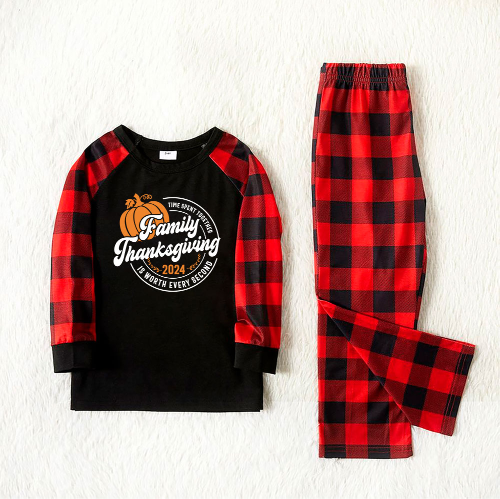 Festive Pumpkin Thanksgiving Pajamas For Family With Infant 2024 Festive Pumpkin Thanksgiving Pajamas For Family With Infant 2024