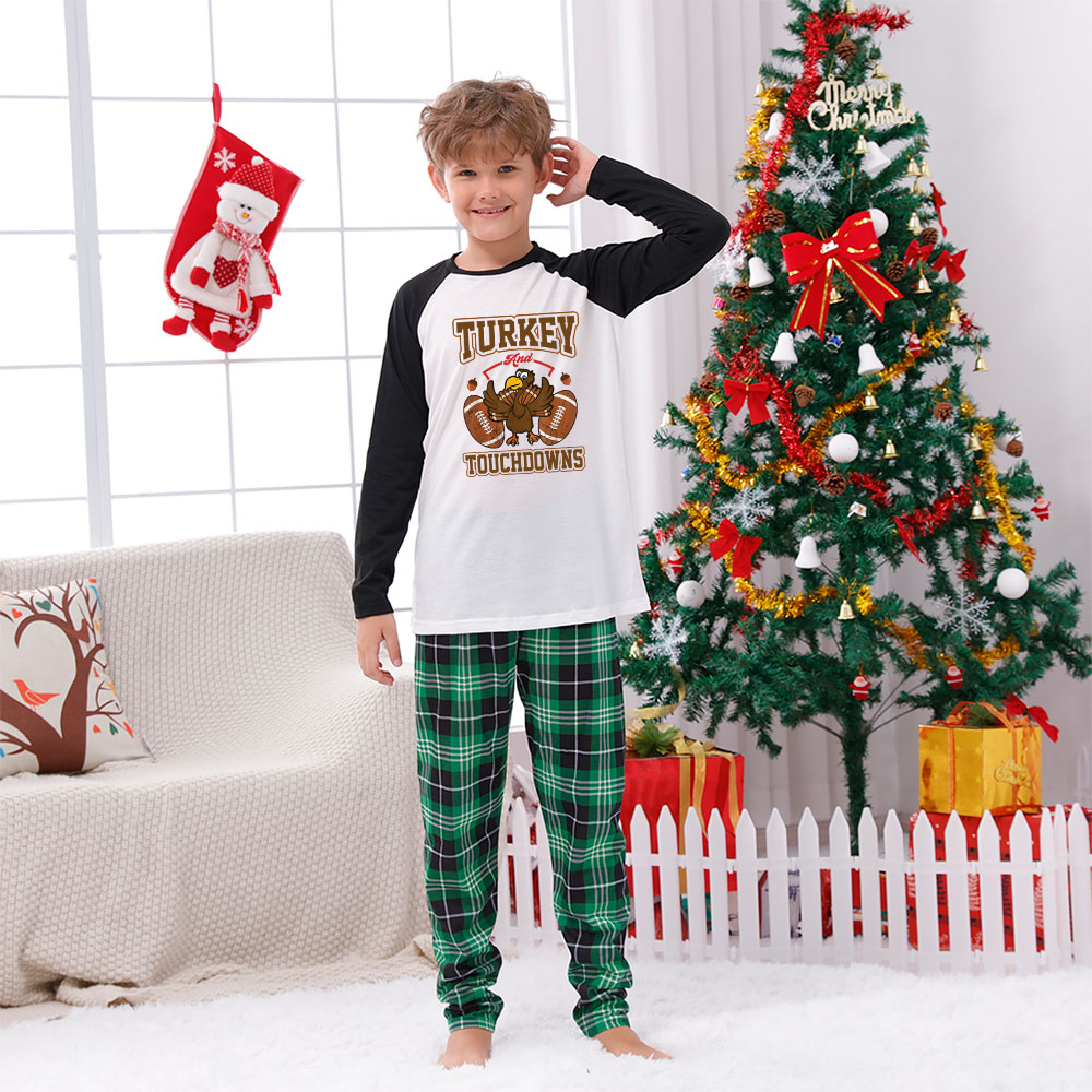 Turkey Football Matching Thanksgiving Pajamas Adults Plaid Turkey Football Matching Thanksgiving Pajamas Adults Plaid