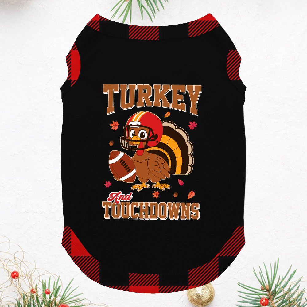Turkey Touchdowns Thanksgiving Pj For Family Short Sleeves
