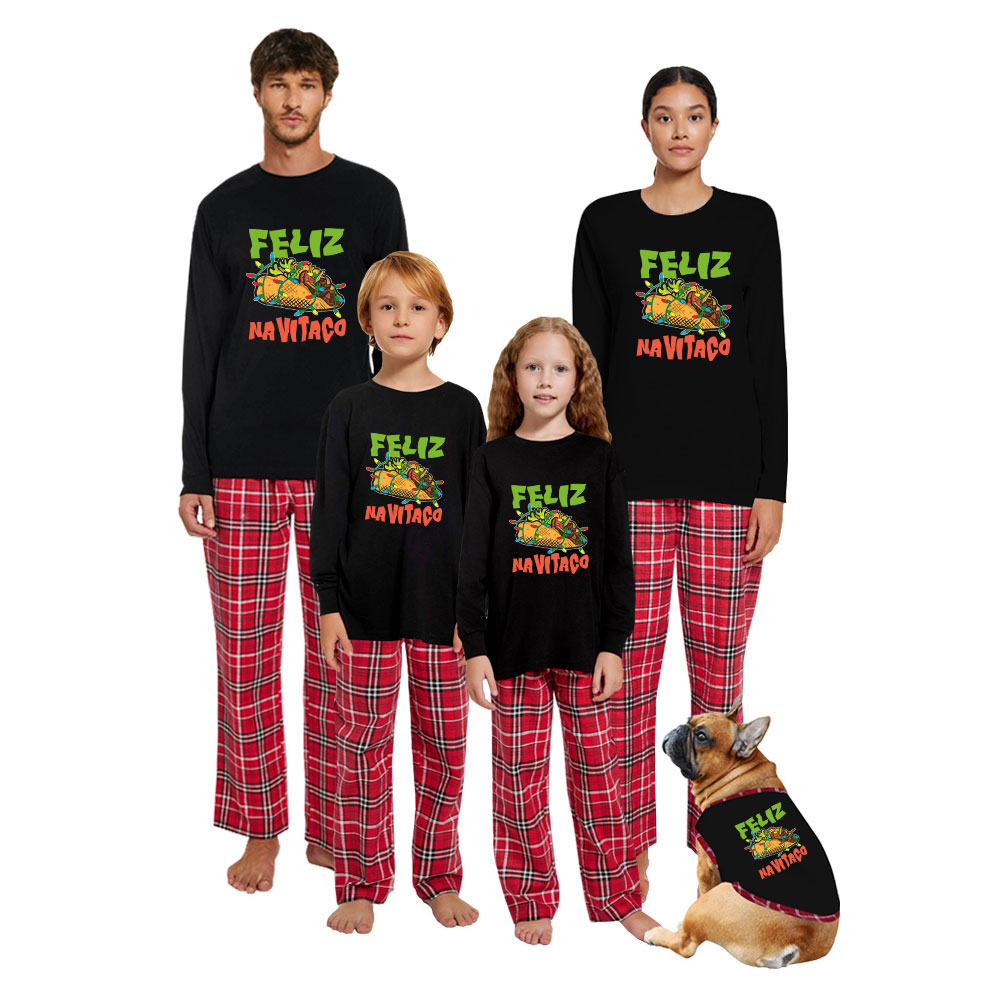 Feliz NaviTaco Mexican Cotton Christmas Pajamas Family Feliz NaviTaco Mexican Cotton Christmas Pajamas Family