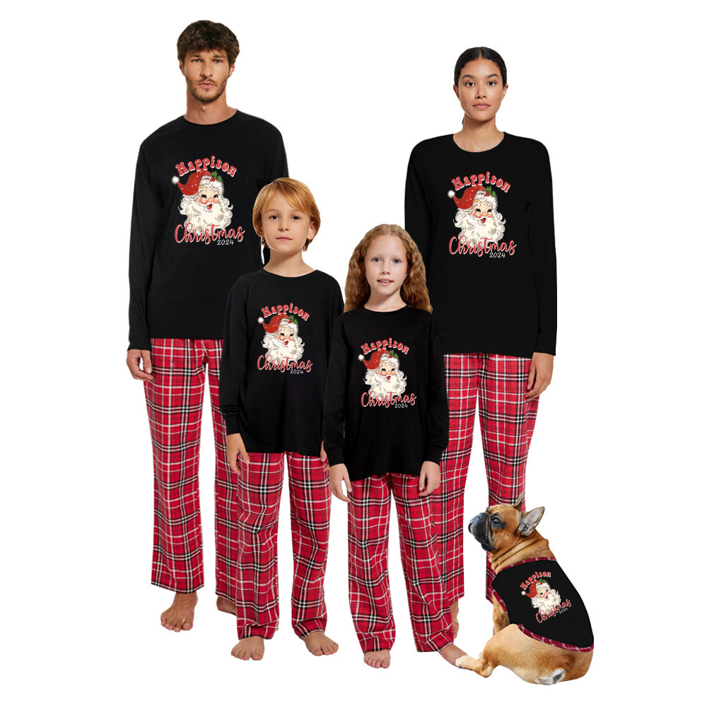 Customized Santa Claus Cotton Xmas Pjs For Family 2024 Customized Santa Claus Cotton Xmas Pjs For Family 2024