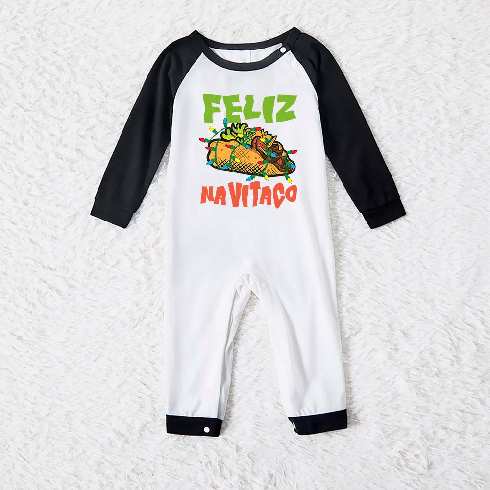 Feliz NaviTaco Mexican Matching Christmas Pajamas Green Plaid