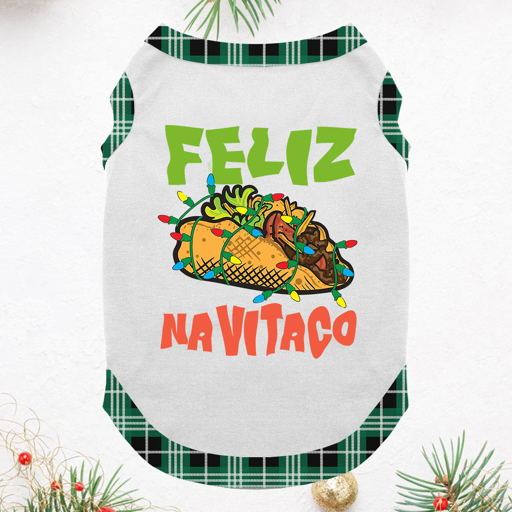 Feliz NaviTaco Mexican Matching Christmas Pajamas Green Plaid