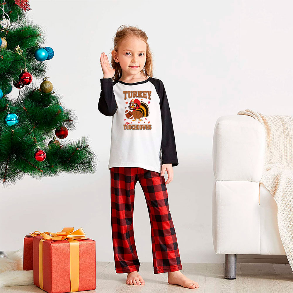 Turkey Touchdowns Plus Size Thanksgiving Pajamas Plaid Turkey Touchdowns Plus Size Thanksgiving Pajamas Plaid