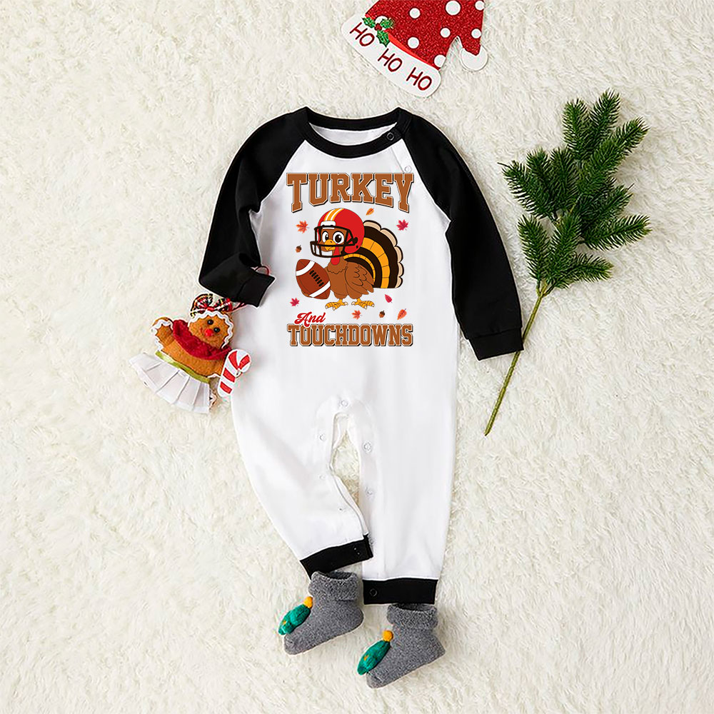 Turkey Touchdowns Plus Size Thanksgiving Pajamas Plaid Turkey Touchdowns Plus Size Thanksgiving Pajamas Plaid