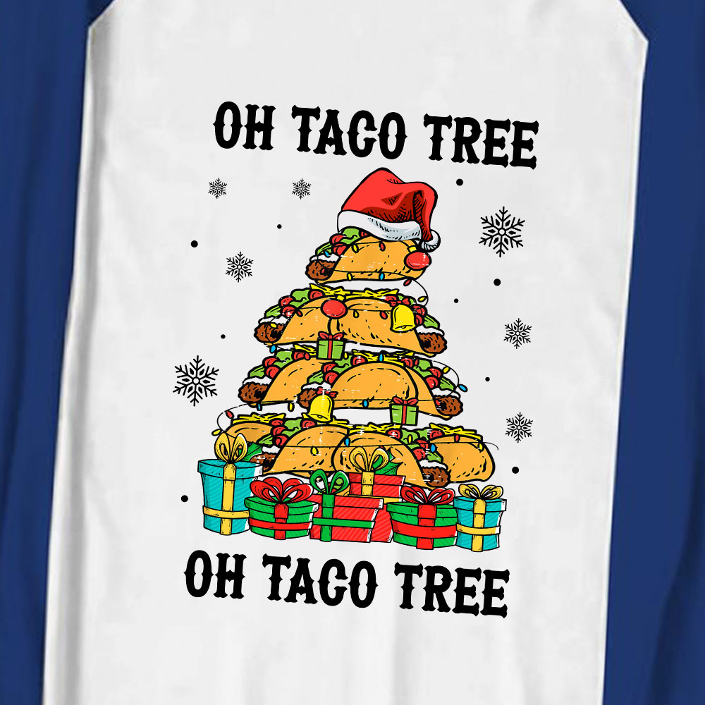 Festive Oh Taco Tree Mexican Christmas Pajamas Blue Plaid Festive Oh Taco Tree Mexican Christmas Pajamas Blue Plaid