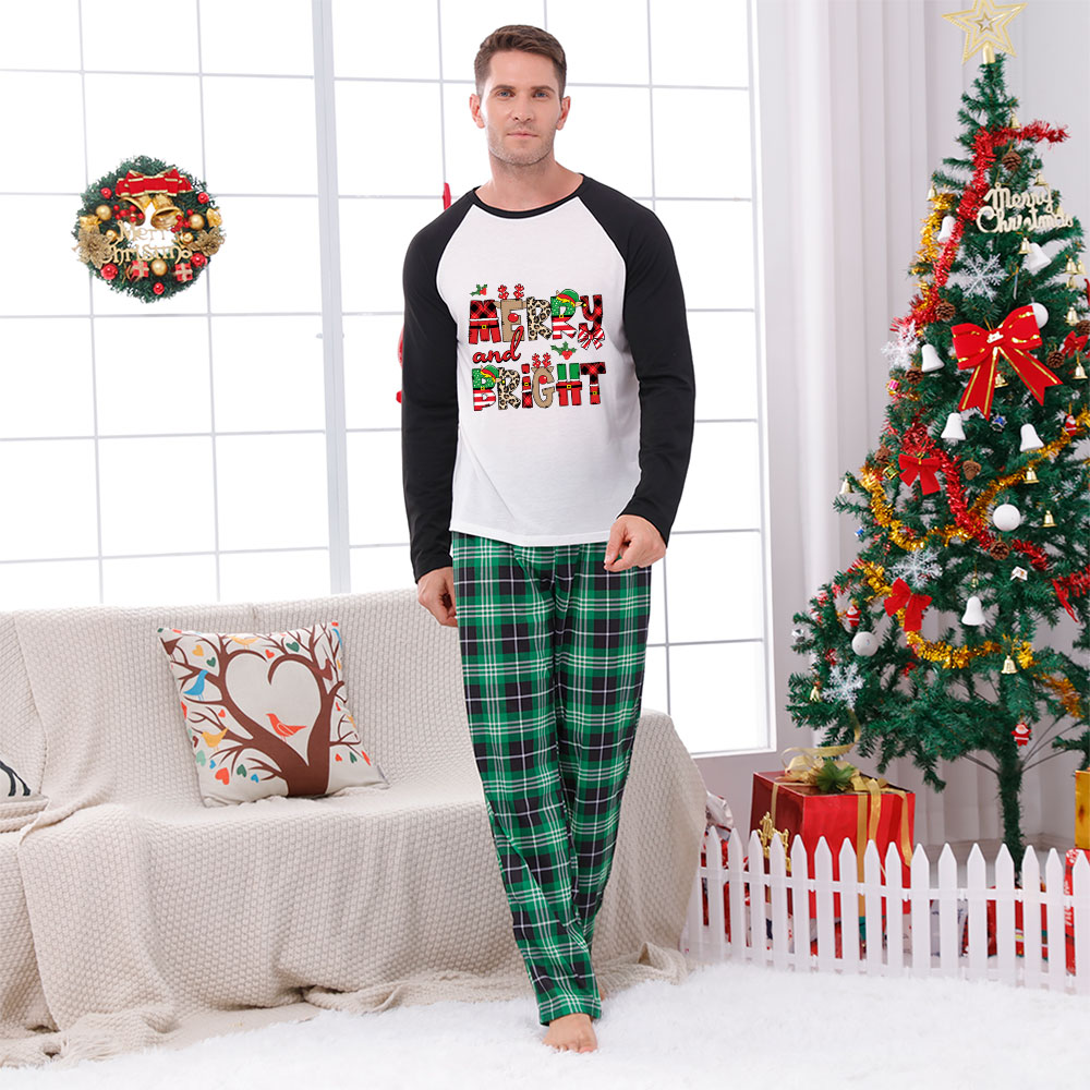 Merry And Bright Family Matching Pajamas With Dog Merry And Bright Family Matching Pajamas With Dog