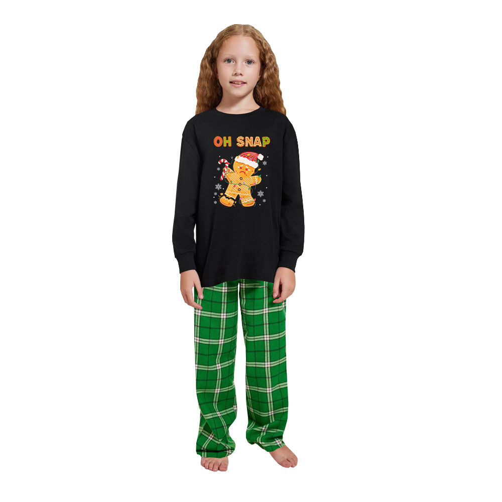 Oh Snap Gingerbread Man Family Holiday PJs Cotton Plaid