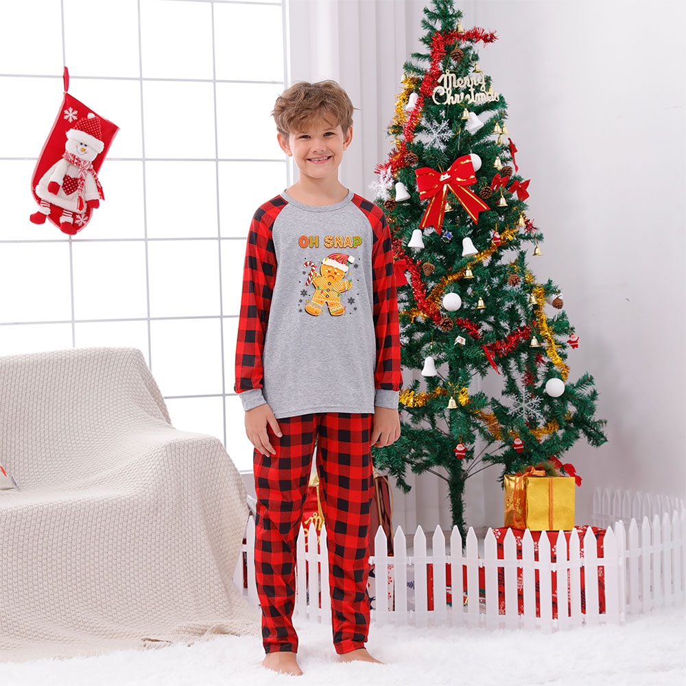 Fun Oh Snap Gingerbread Gray Plaid Christmas Pajamas Family Fun Oh Snap Gingerbread Gray Plaid Christmas Pajamas Family