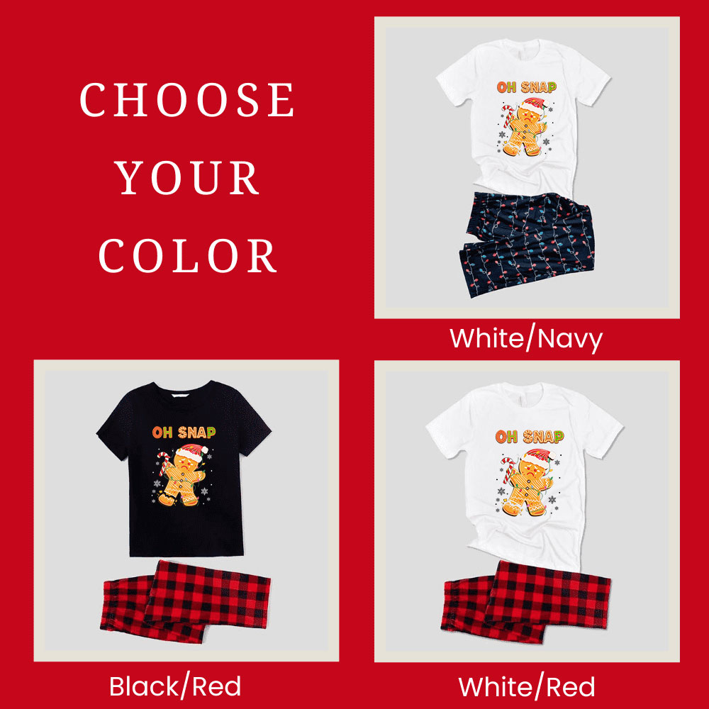 Oh Snap Gingerbread Man Short Sleeve Christmas Jammies Family Oh Snap Gingerbread Man Short Sleeve Christmas Jammies Family