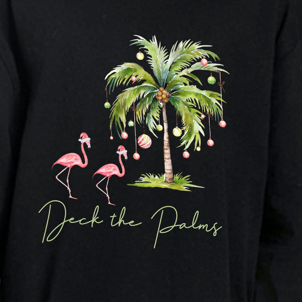 Cotton Family Christmas Pajamas Tropical Flamingo Palm Tree