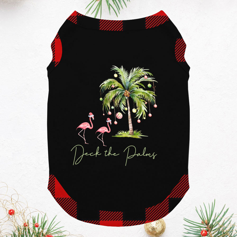 Tropical Flamingo Palm Tree Short Sleeve Xmas Pjs Tropical Flamingo Palm Tree Short Sleeve Xmas Pjs