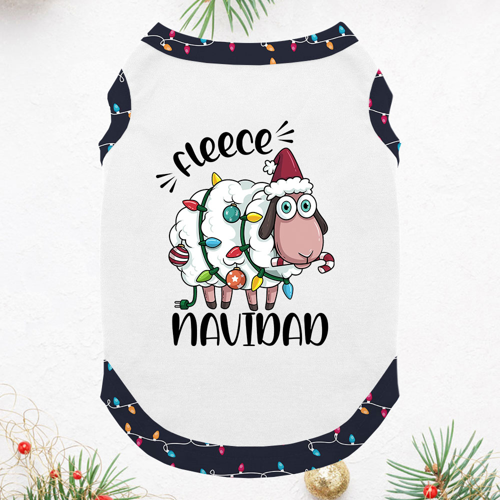Funny Christmas Sheep White Navy Short Sleeves Funny Christmas Sheep White Navy Short Sleeves