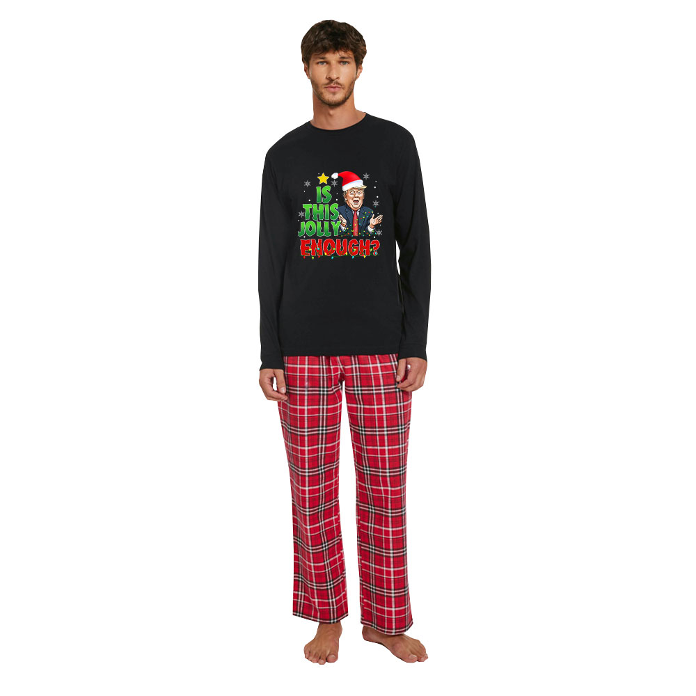 Funny Donald Trump Matching Christmas Jammies Cotton