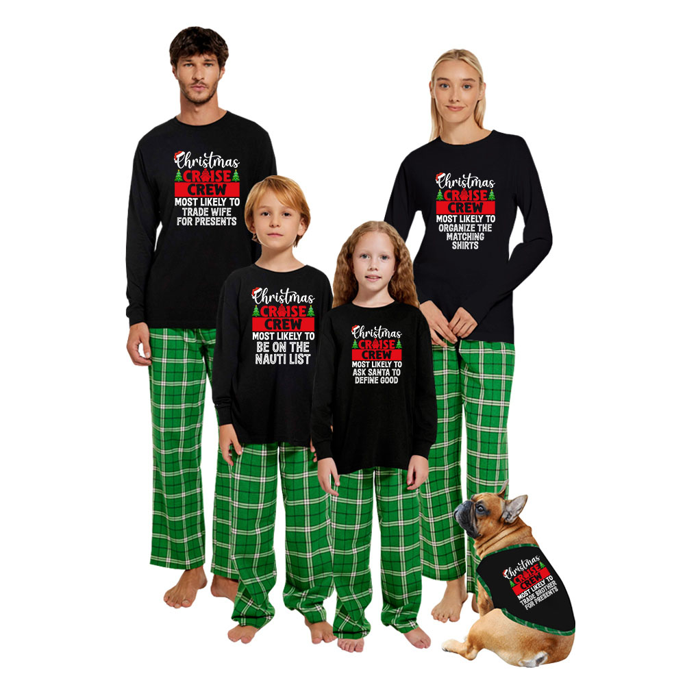 Cruise Crew Matching Flannel Christmas Pajamas Cotton Cruise Crew Matching Flannel Christmas Pajamas Cotton