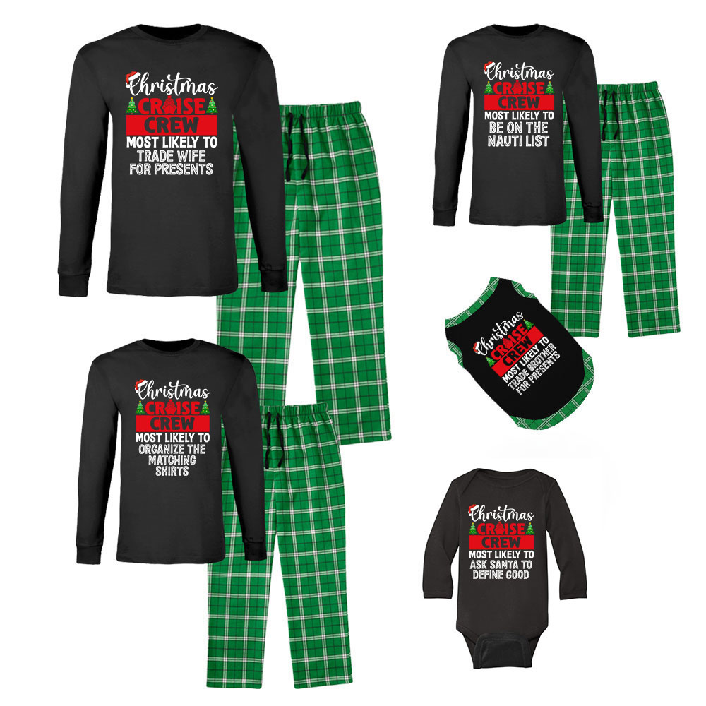 Cruise Crew Matching Flannel Christmas Pajamas Cotton Cruise Crew Matching Flannel Christmas Pajamas Cotton