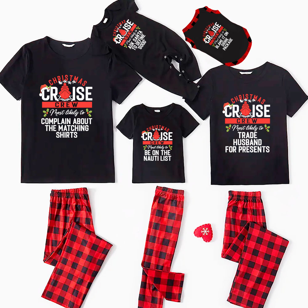 Personalized Cruise Christmas Family Pajamas With Dog Short Sleeves Personalized Cruise Christmas Family Pajamas With Dog Short Sleeves
