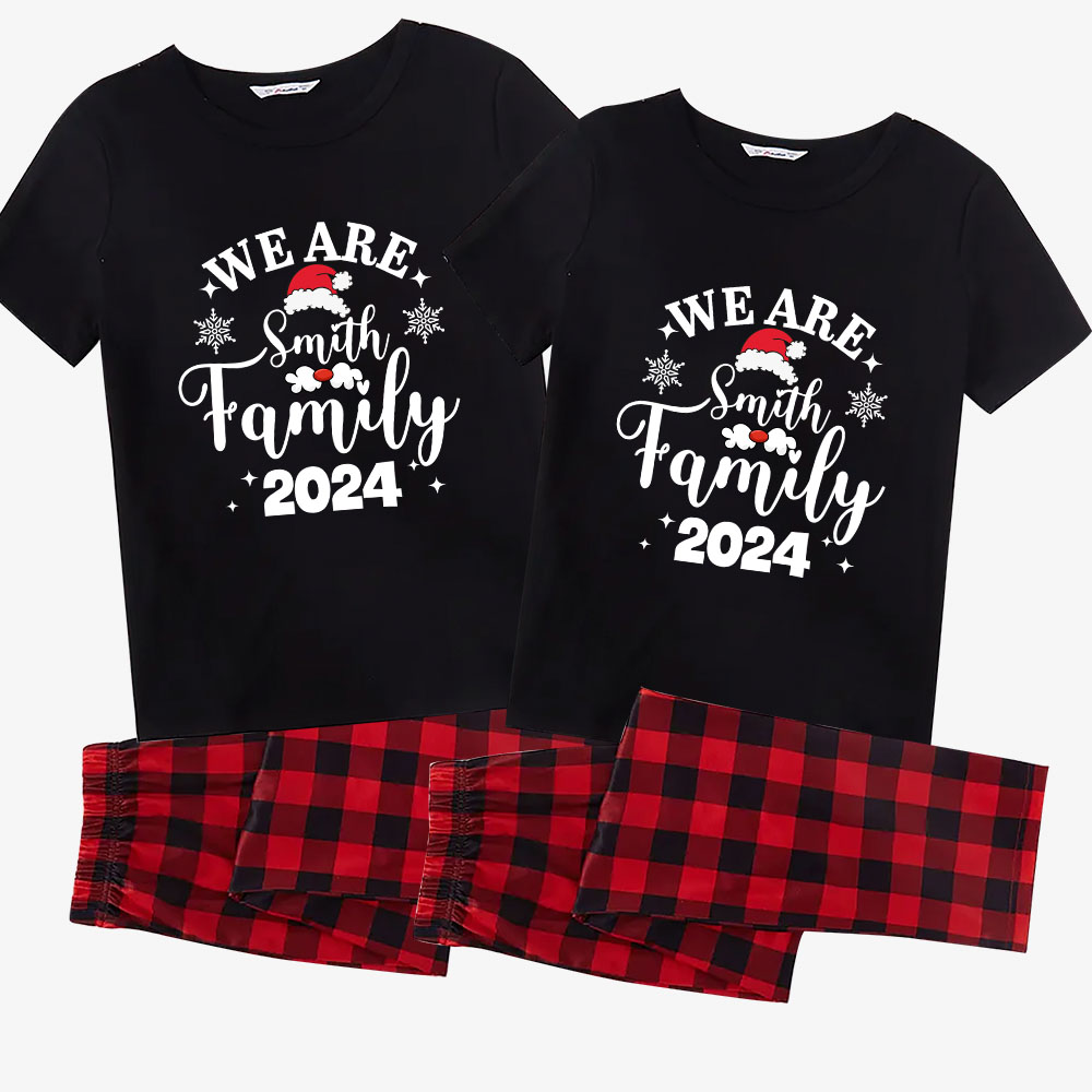 2024 We Are Family Christmas Matching Pajamas And Dog Short Sleeve 2024 We Are Family Christmas Matching Pajamas And Dog Short Sleeve
