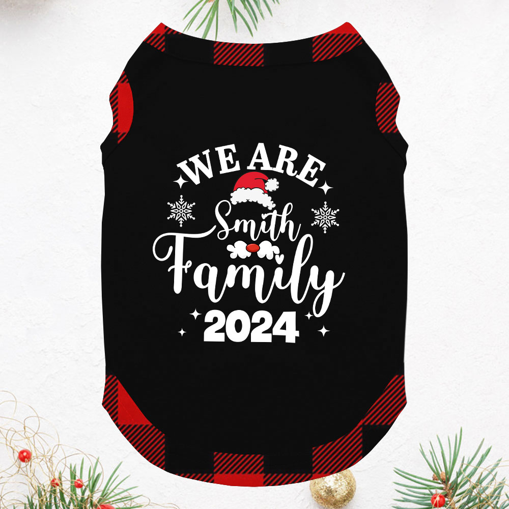 2024 We Are Family Christmas Matching Pajamas And Dog Short Sleeve 2024 We Are Family Christmas Matching Pajamas And Dog Short Sleeve