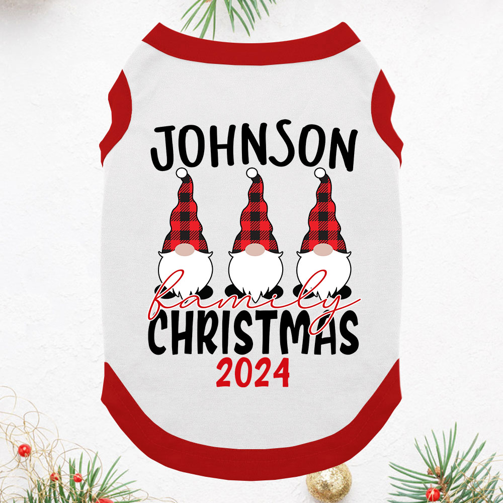 Personalized Gnome Christmas Pajamas With Matching Dog 2024 Personalized Gnome Christmas Pajamas With Matching Dog 2024