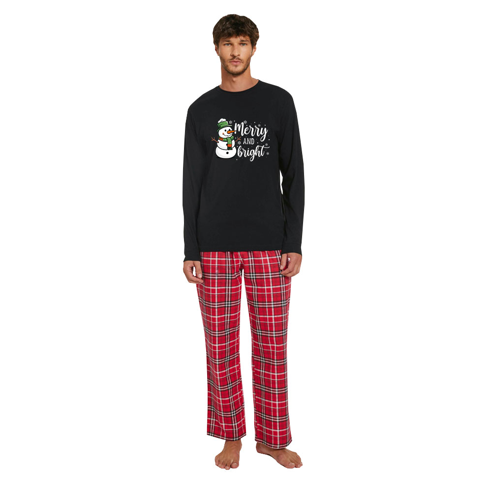 Christmas Snowman Cotton Family Pajama Sets Merry And Bright Christmas Snowman Cotton Family Pajama Sets Merry And Bright
