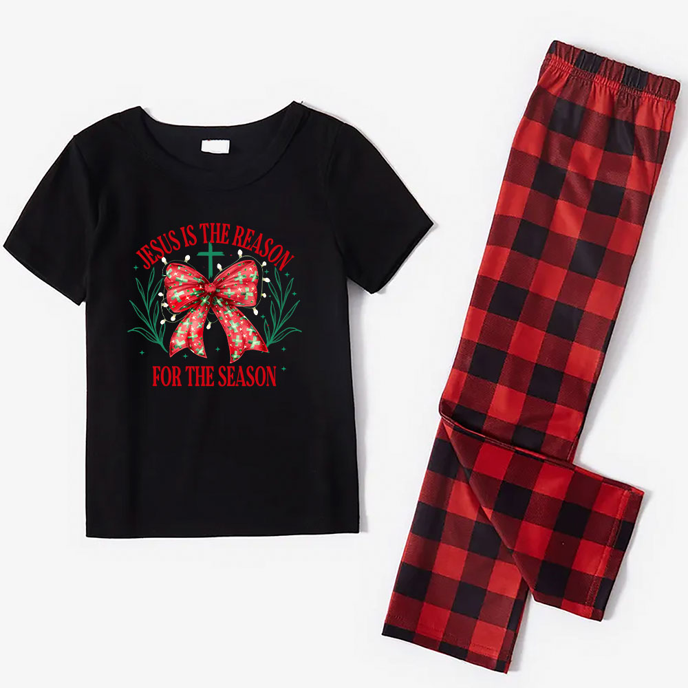 Festive Jesus Christmas Pajamas With Short Sleeves