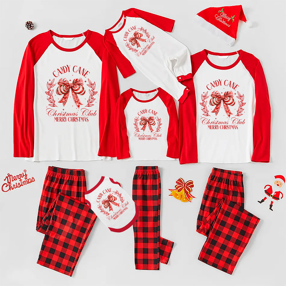 Festive Candy Cane Coordinating Family Christmas Pajamas