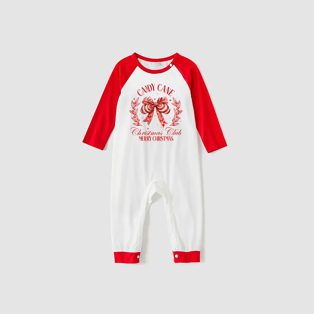 Festive Candy Cane Coordinating Family Christmas Pajamas
