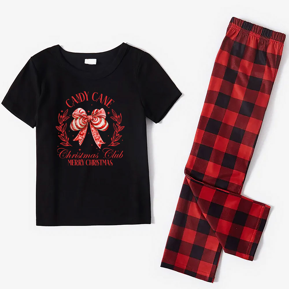 Candy Cane Short Sleeve Xmas Pjs Matching Family Candy Cane Short Sleeve Xmas Pjs Matching Family