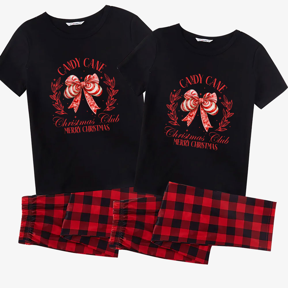 Candy Cane Short Sleeve Xmas Pjs Matching Family Candy Cane Short Sleeve Xmas Pjs Matching Family