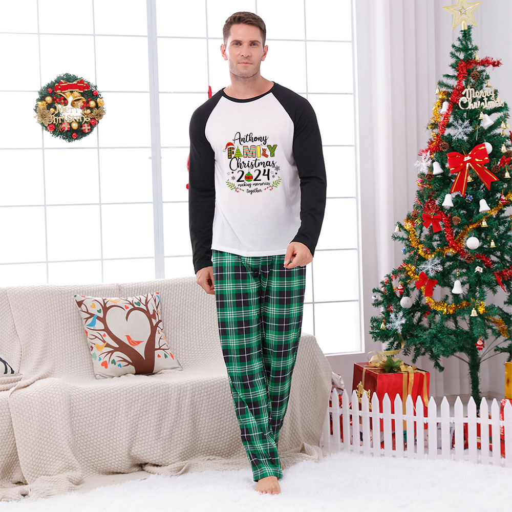 Customized Family Name Matching Xmas Pajamas With Dog 2024 Customized Family Name Matching Xmas Pajamas With Dog 2024